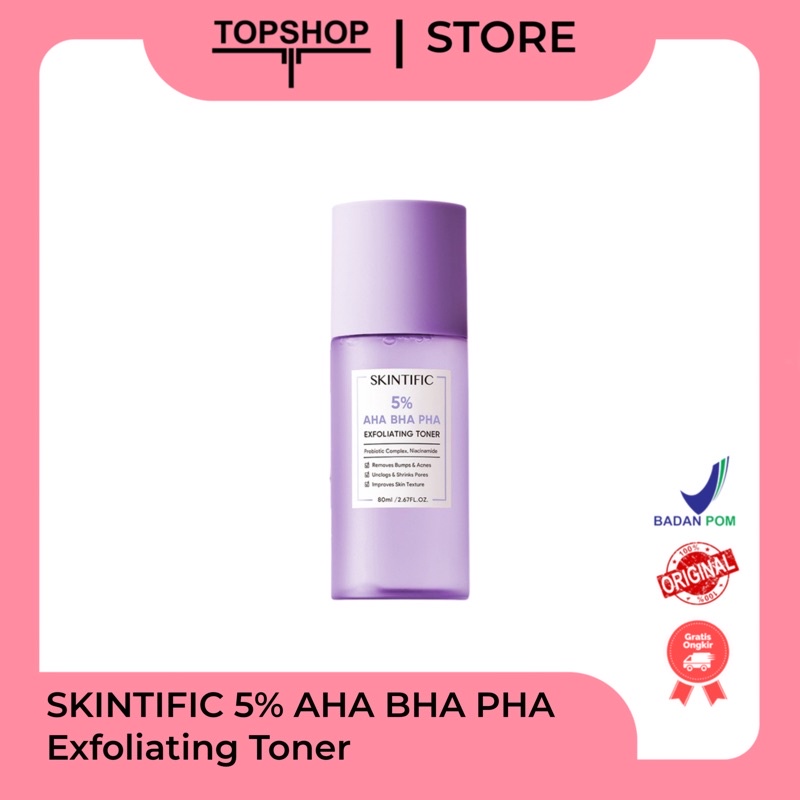 Skintific 5% AHA/BHA EXFOLIATING TONER 80ml