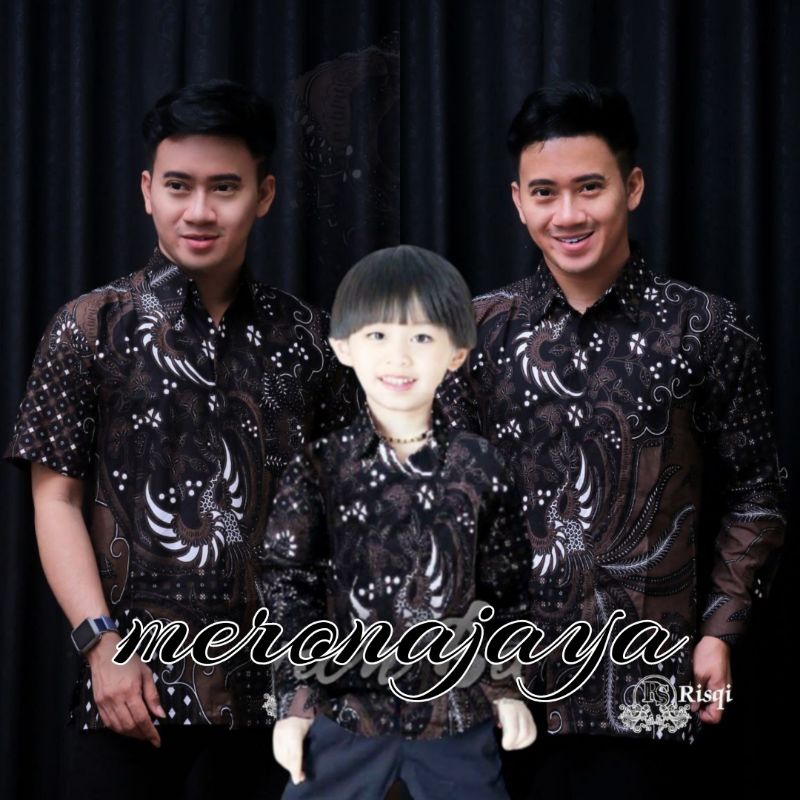 MERONAJAYA Batik Couple Ayah anak laki-laki termurah kualitas mewah | Couple batik ayah anak terbaru 3-12 th motif LEMAH TELES