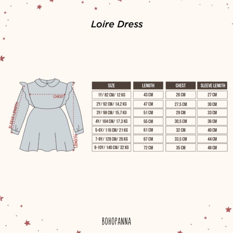 BOHOPANNA BOHOBABY LOIRE DRESS DRESS ANAK TANGAN PANJANG FASHION ANAK PEREMPUAN BOHO BABY1 - 10 TAHUN