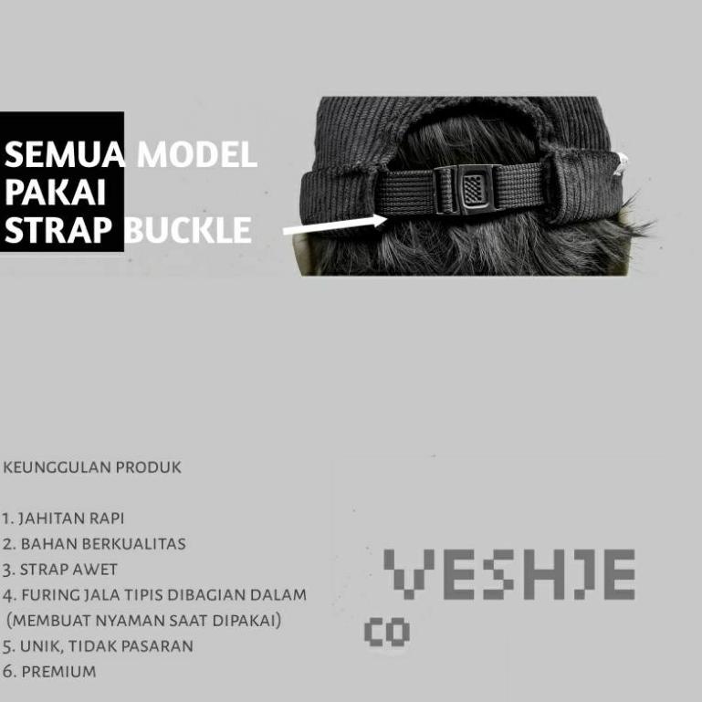 Peci Miki hat Topi Mikihat Corduroy buckle premium coklat hitam putih krem {GD.18Oc22ᵀ}