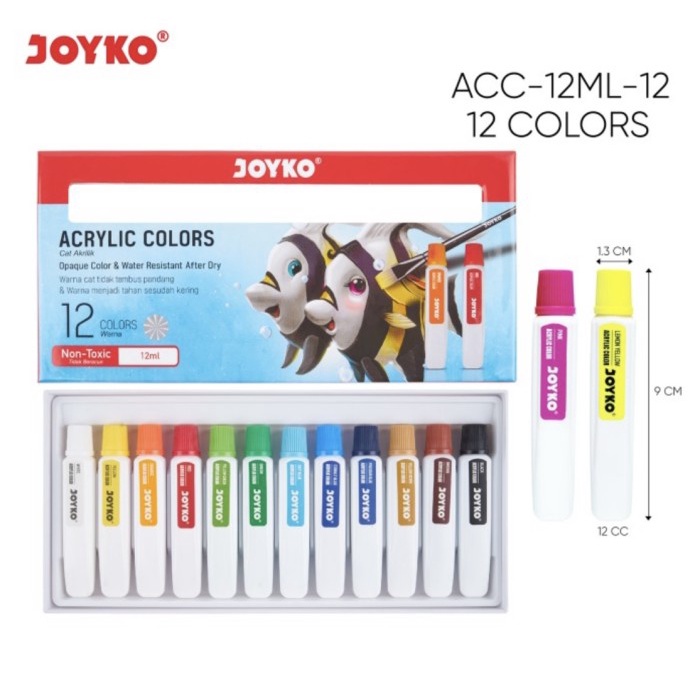 

Kusus Hari Ini Cat Akrilik Acrylic Color Joyko 12Warna Acc-12Ml-12 Hot Sale