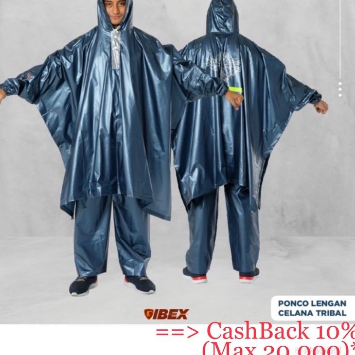 RE.18Oc22y ▫ Jas Hujan Ponco Lengan Dan Celana Tribal Poncho Metalik Triball Pinguin Stelan Ibex Set