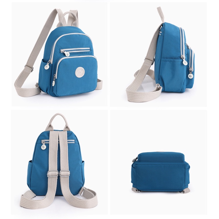 TAS RANSEL WANITA KANVAS BIRU WUYISA TA684B2 IMPORT BACKPACK GENDONG CEWEK SEKOLAH KOREA KULIAH KERJA PUNGGUNG BRANDED REMAJA BATAM PREMIUM KEKINIAN