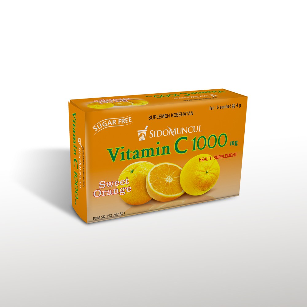 SidoMuncul Vitamin C 1000 Serbuk Orange / Lemon 6's - Jaga Daya Tahan Tubuh Per Sachet