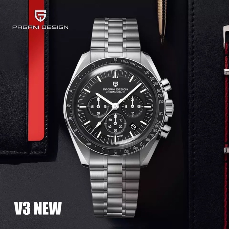 Jam Tangan Pagani Design PD-1701 Homage Speedmaster Moonwatch Limited Edition All Chrono Active