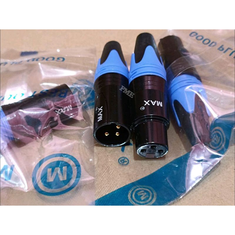 JACK CANON MALE SOCKET CANON FAMALE MAX TEMBAGA. SET