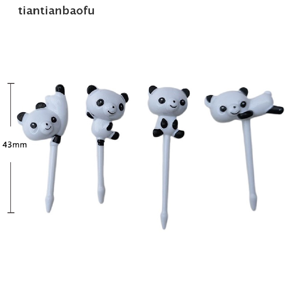 8pcs / set Garpu Buah Desain Kartun Panda Untuk Anak