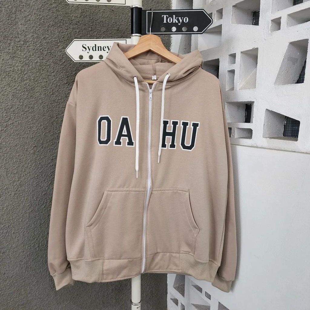 OA HO ZIPPER HODIE OVERSIZE XXL UNISEX WANITA COWO BIG SIZE