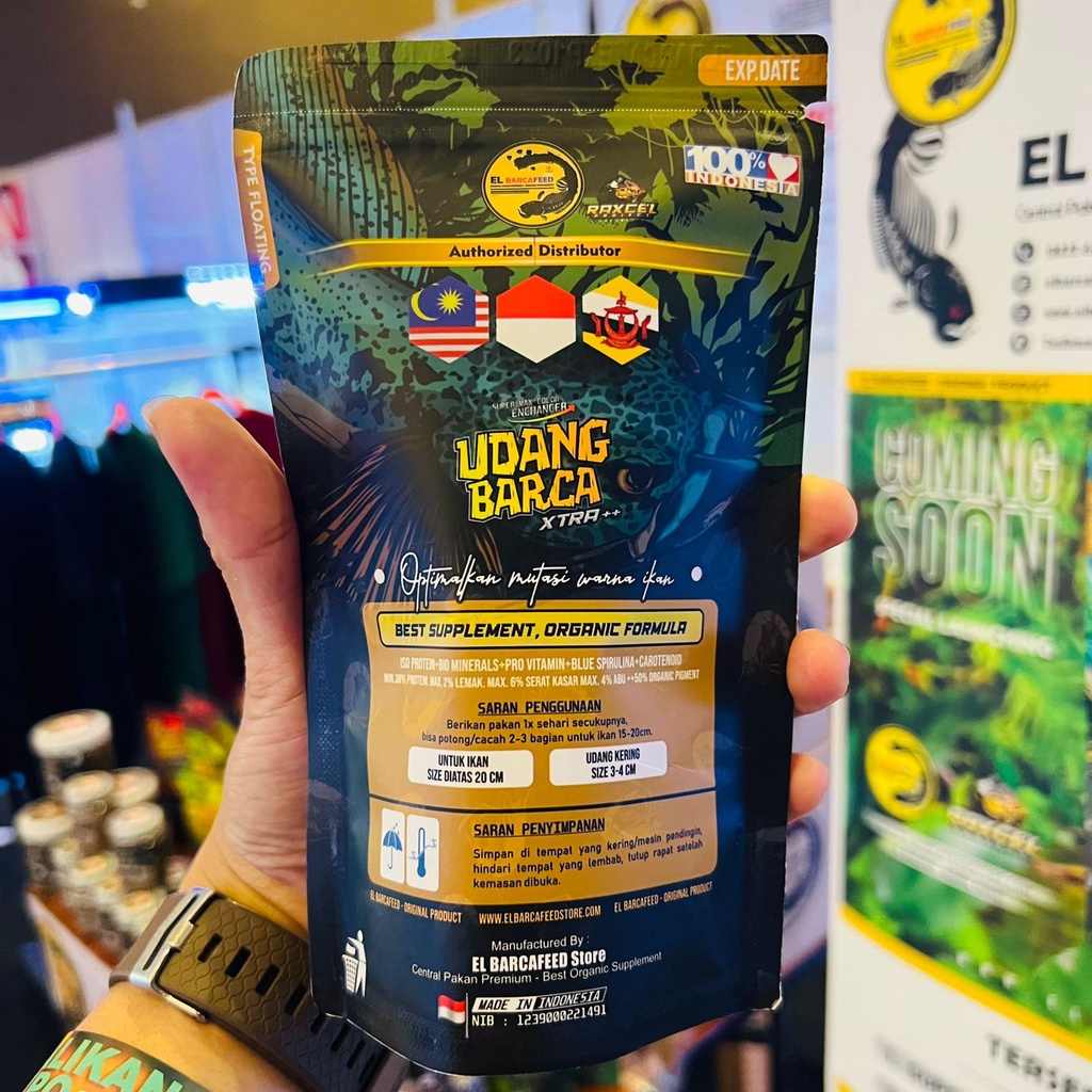 UDANG BARCA Xtra++ [RED-YELLOW BOOSTER] UDANG KERING BESAR untuk ikan &gt; 20 cm keatas PUSH SUPER RED-YELLOW-GOLD-ALBINO COLOR - Pakan Pelet Ikan Channa, Koki, Arwana, Louhan, Koi &amp; ikan hias lainnya