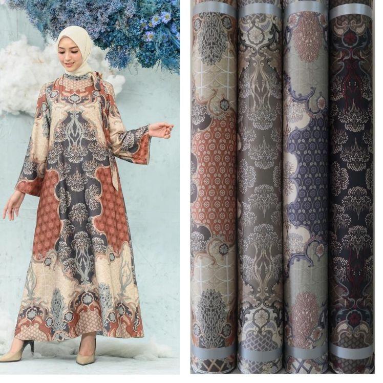 Kain Meteran Bahan Diyor Silk Motif Looklike Clarissa Dress Wearing Klamby ‑ SBA.18Oc22ᵂ
