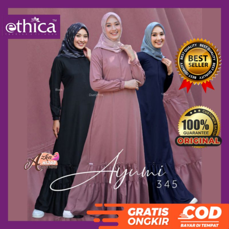 GAMIS ETHICA AYUMI 345 / BAJU GAMIS TERBARU 2022 / GAMIS SIMPLE ELEGAN / GAMIS REMAJA / GAMIS KEKINI