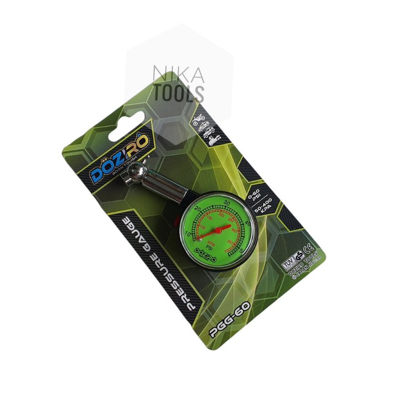 DIAL DOZIRO TIRE GAUGE BULAT 60 PSI | PENGUKUR TEKANAN ANGIN BAN MOTOR MOBIL