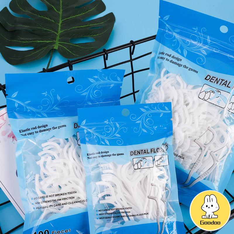 100pcs /50pcs set Dental Floss Benang Tusuk Gigi isi Flosser Teeth Toothpick stick -Doo