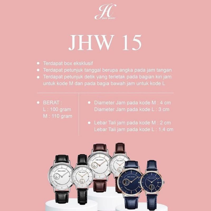 jam tangan couple jhw 15 jims Honey (harga per pc)