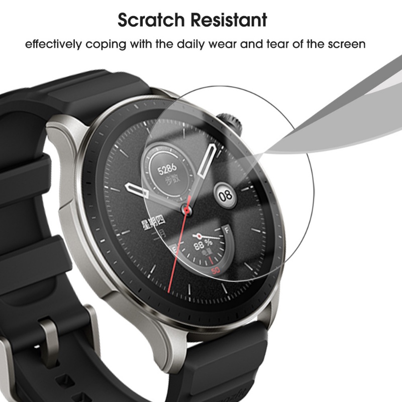 Pelindung Layar Tempered Glass HD Anti Gores Ultra Tipis Untuk Smartwatch Amazfit GTR 4