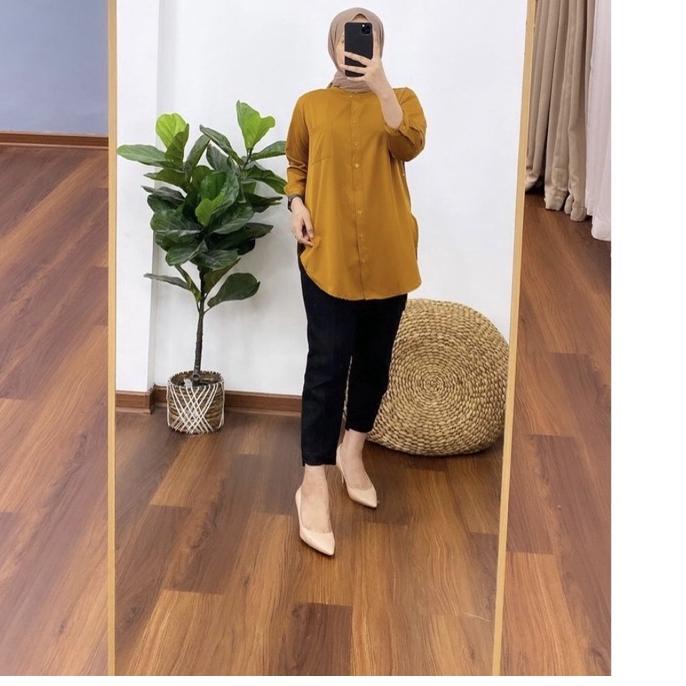 Kemeja Tunik Polos JUMBO XXL LD 120 / Shakila Premium Import | Atasan MUSLIM REAL PICT