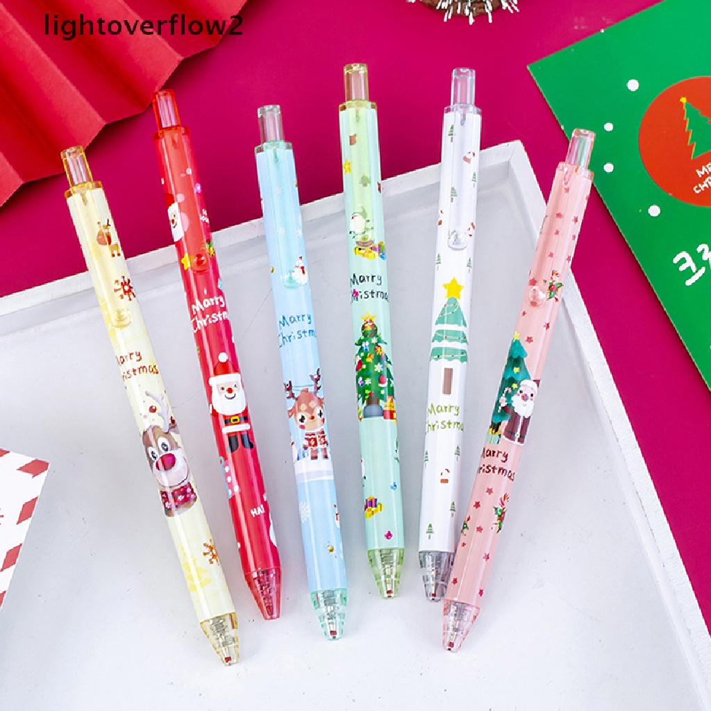 (lightoverflow2) 1 / 6pcs Pulpen Tinta Hitam 0.5mm Bisa Ditarik Untuk Sekolah / Kantor