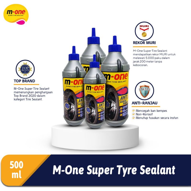 M-ONE TYRE SEALANT | CAIRAN BAN ANTI BOCOR 500 ML