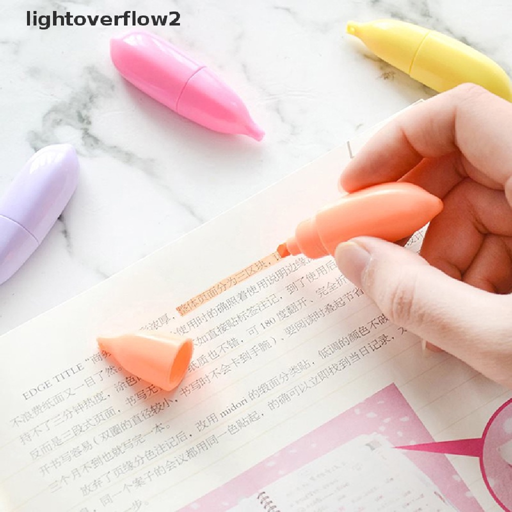 (lightoverflow2) 6pcs / Set Spidol Highlighter Warna-Warni Untuk Menggambar