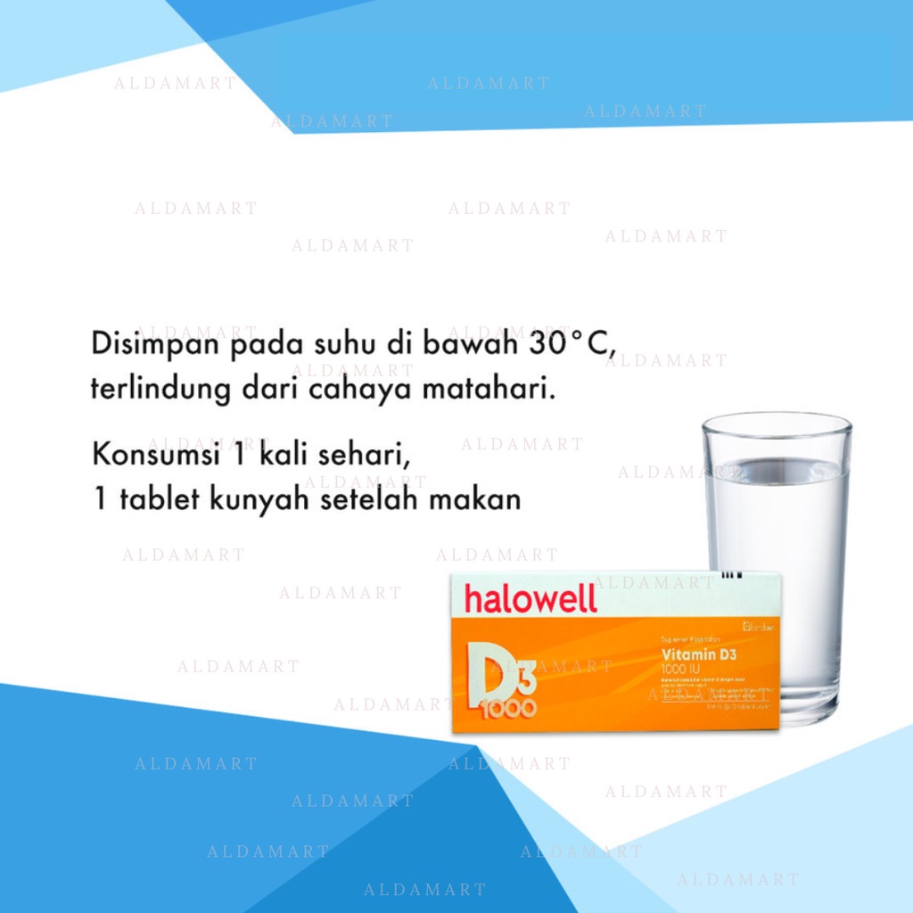 Halowell Vitamin D3 1000 IU Tablet Kunyah