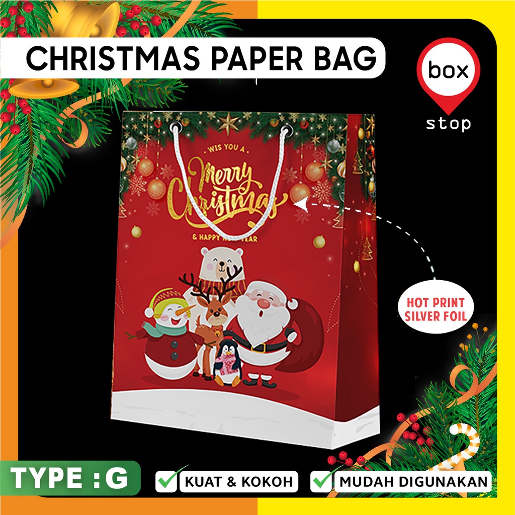 

Paper Bag Natal - Paper Bag Christmas| 15x8x20 cm - G (5 pcs)