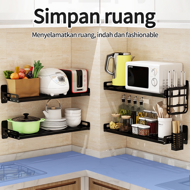 Rak Microwave Rak Dapur Dinding Rak Bumbu Gantung yang Oven Rak Kitchen Rack Tempat