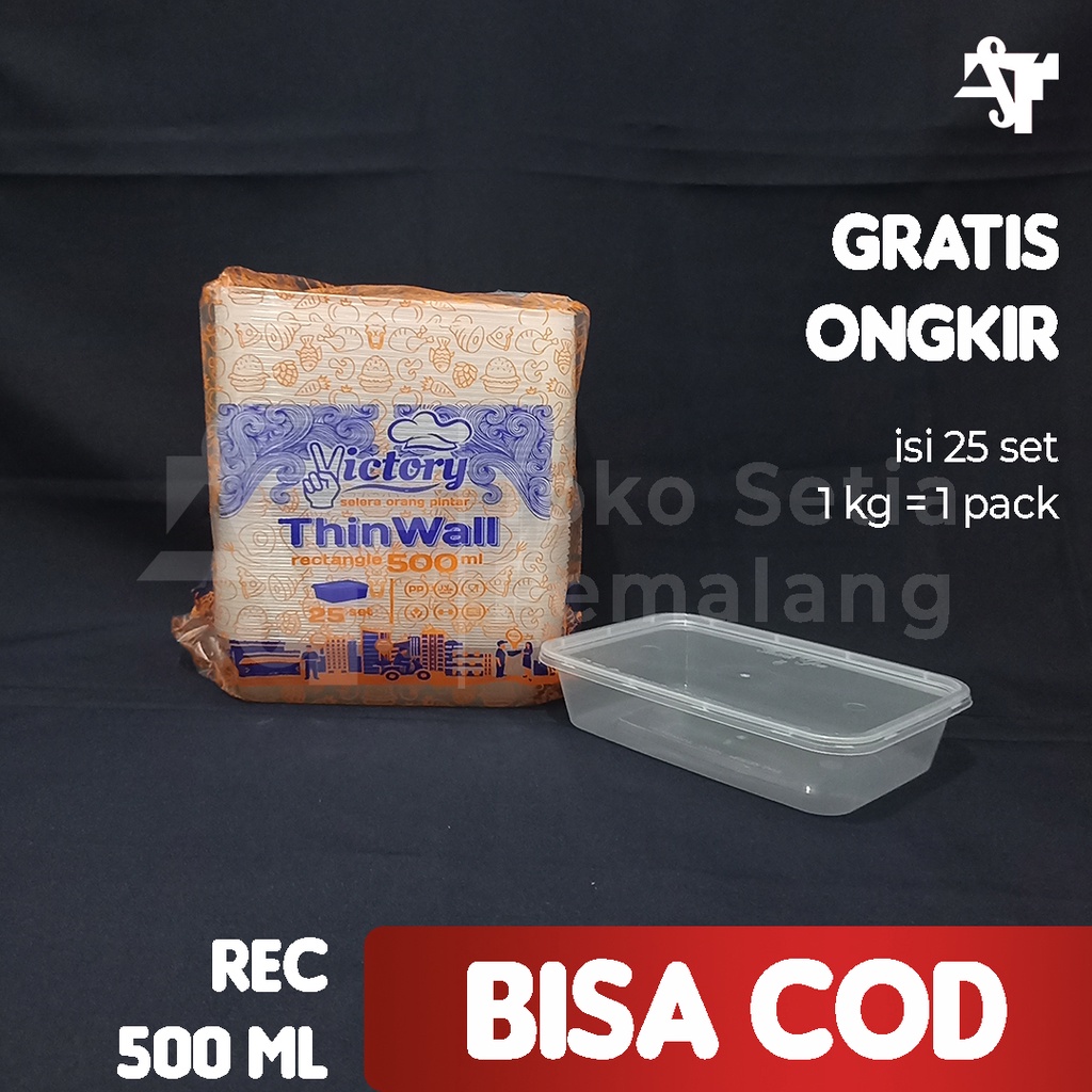 Kotak Makan Plastik Thinwall 500ml Kotak Makan Dessert Box Tempat Penyimpanan Makanan Food Container