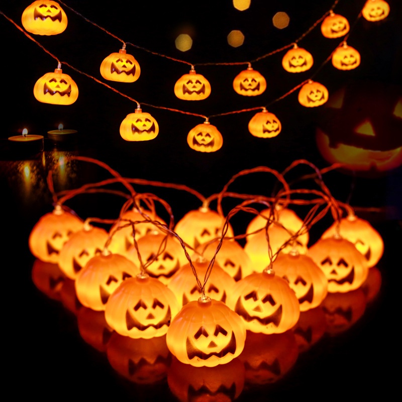 2M 10LED Lamp Halloween Pumpkin Creative Light String DIY Holiday Decoration Lantern (Without Battery)Santa Claus / Snowman / Snowflake