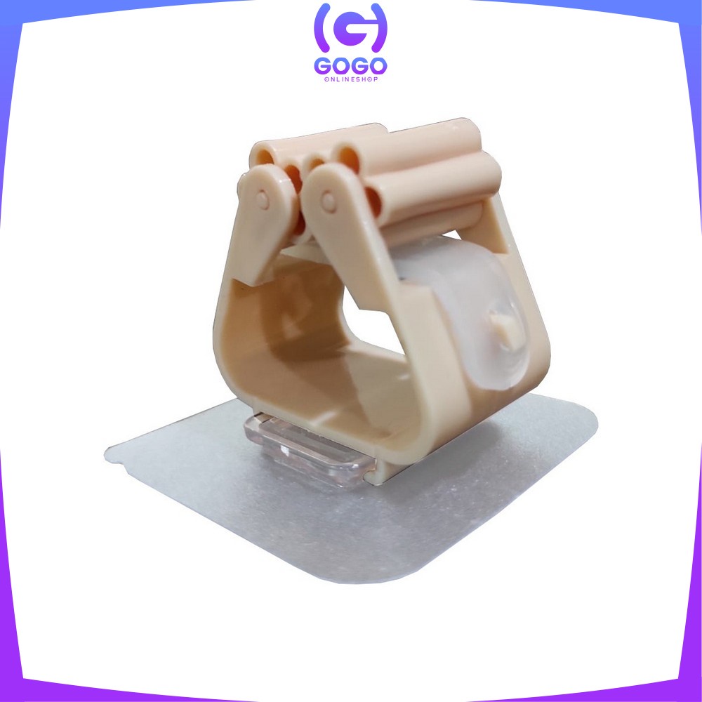 GOGO-C132-133 C255 Gantungan Tempel Dinding 3 Kait Rotating Hook 3in1 / Gantungan Sapu dan Pel Tempel