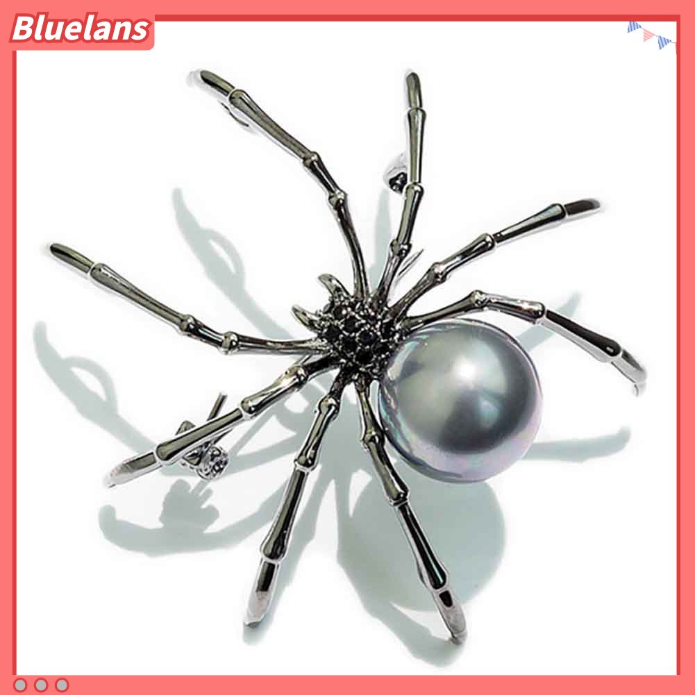 Bluelans Fashion Women Rhinestone Faux Pearl Spider Brooch Pin Corsage Lapel Jewelry Gift