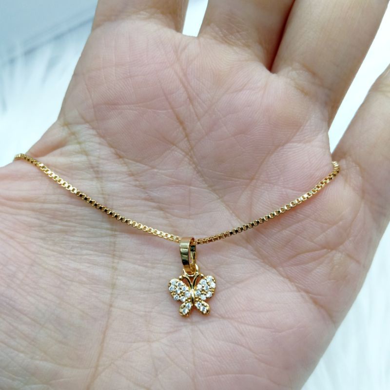 Kalung Wanita Butterfly Anti Karat Tidak luntur Warna Emas nya