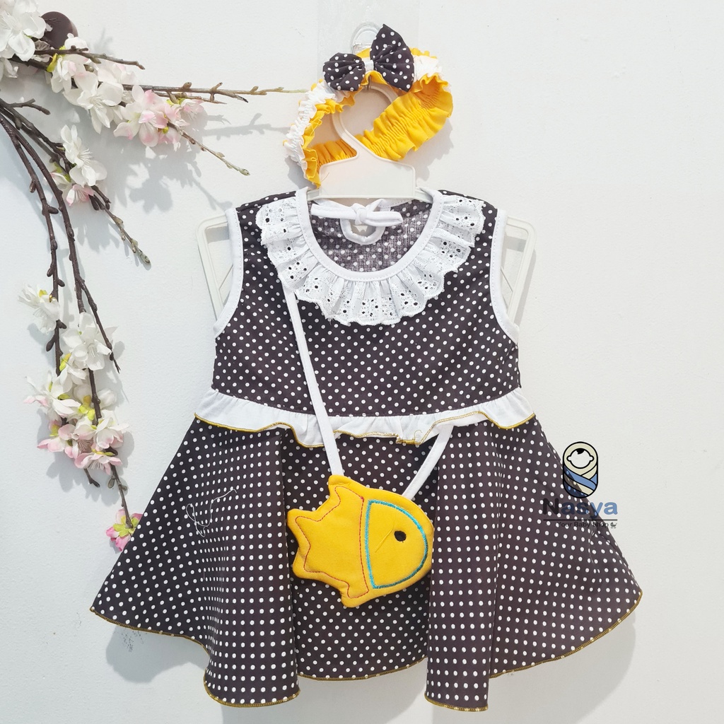 [P-035] Dress Bayi Terbaru / dress anak bergambar (0-6 bulan) - kodosan