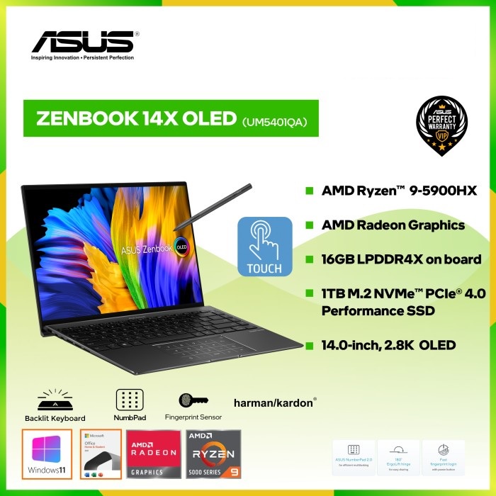 Asus Zenbook S13 UM5302TA-OLEDS7111 Ryzen 7-6800U 16G 1TB W11 OHS Touch