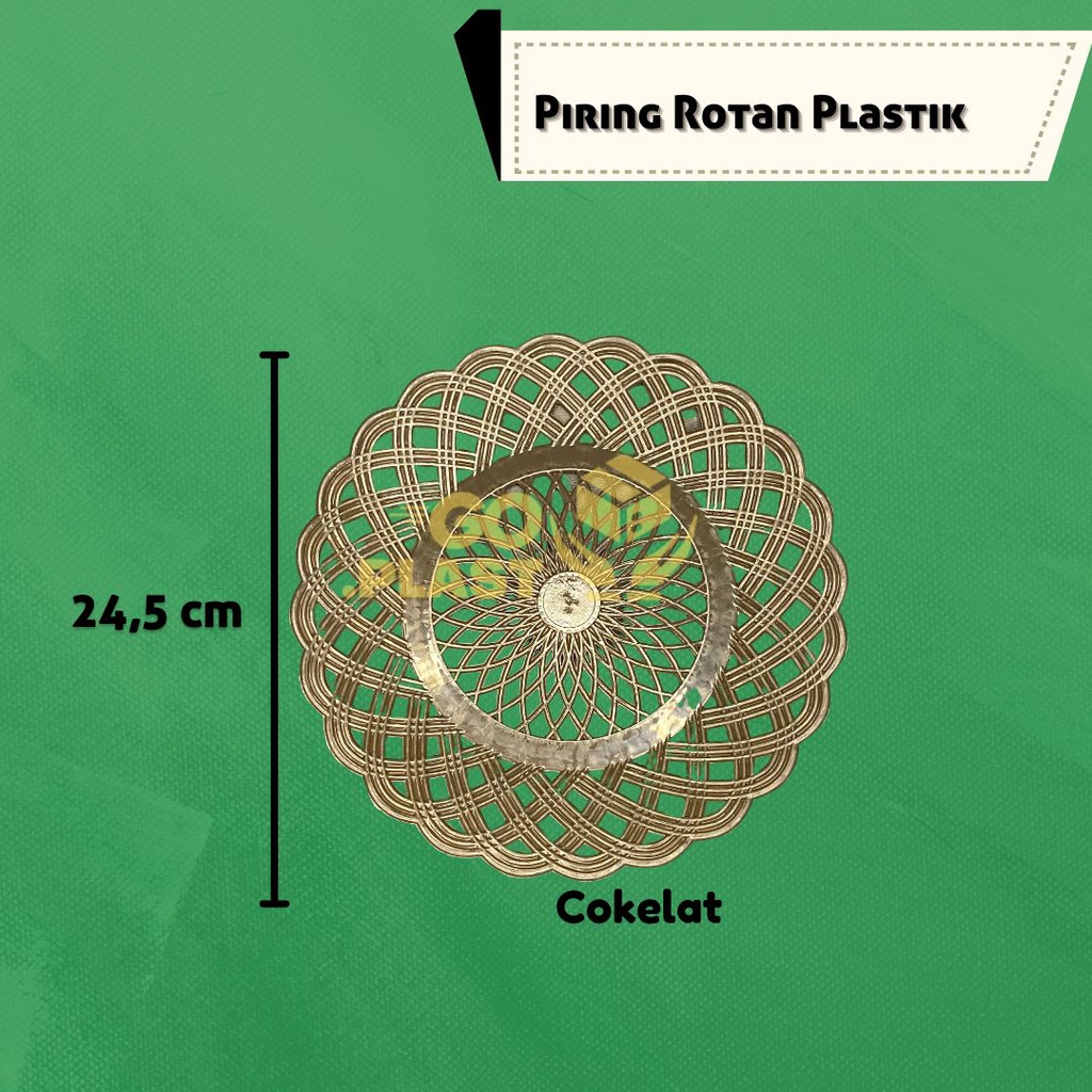 PIRING ROTAN ANYAMAN PLASTIK (1LUSIN / 12 PCS)