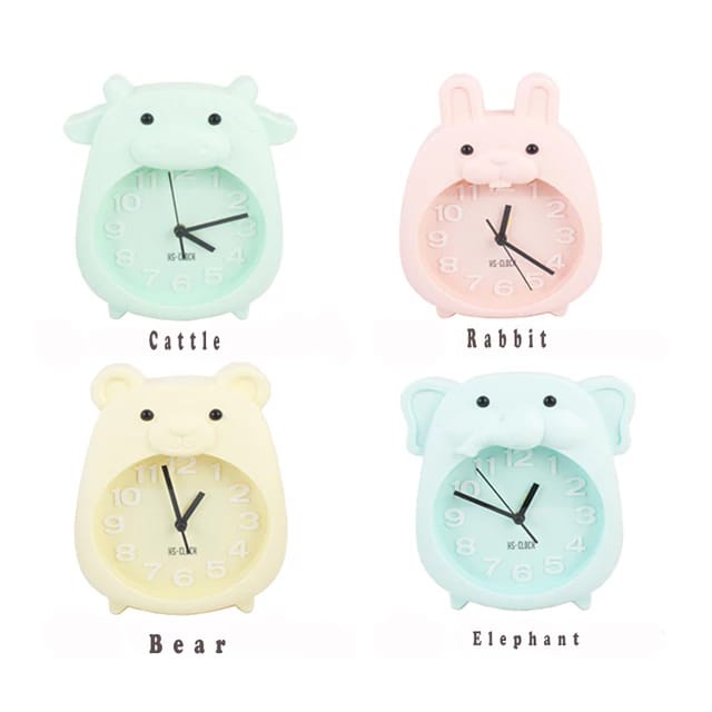 JAM BEKER MEJA ANALOG / JAM MEJA ALARM CLOCK / JAM MEJA + DINDING DEKORASI RUMAH MOTIF BEAR/RABBIT/GAJAH
