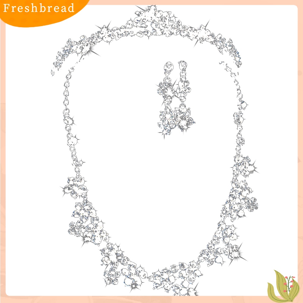 (Fresh) Kalung + Anting + Mahkota Berlian Imitasi Inlaid Mewah Untuk Pengantin Wanita