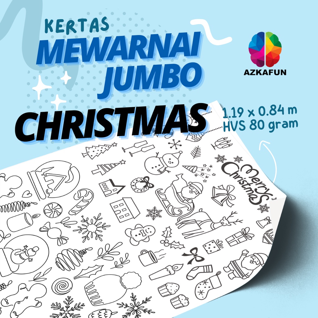 

Kertas Mewarnai Jumbo CHRISTMAS Natal - kertas mewarnai besar