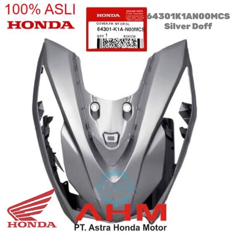 64301K1AN00 Panel Depan Besar Cover Tameng Kap Depan Cover Silver Metalik Silver Doff Honda Beat Led Beat street Deluxe K1A 64301K1AN00HSM 64301K1AN00HSM