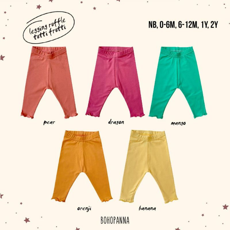 Bohopanna Legging Ruffle Tutti Fruitti // Celana Panjang Anak Ruffle