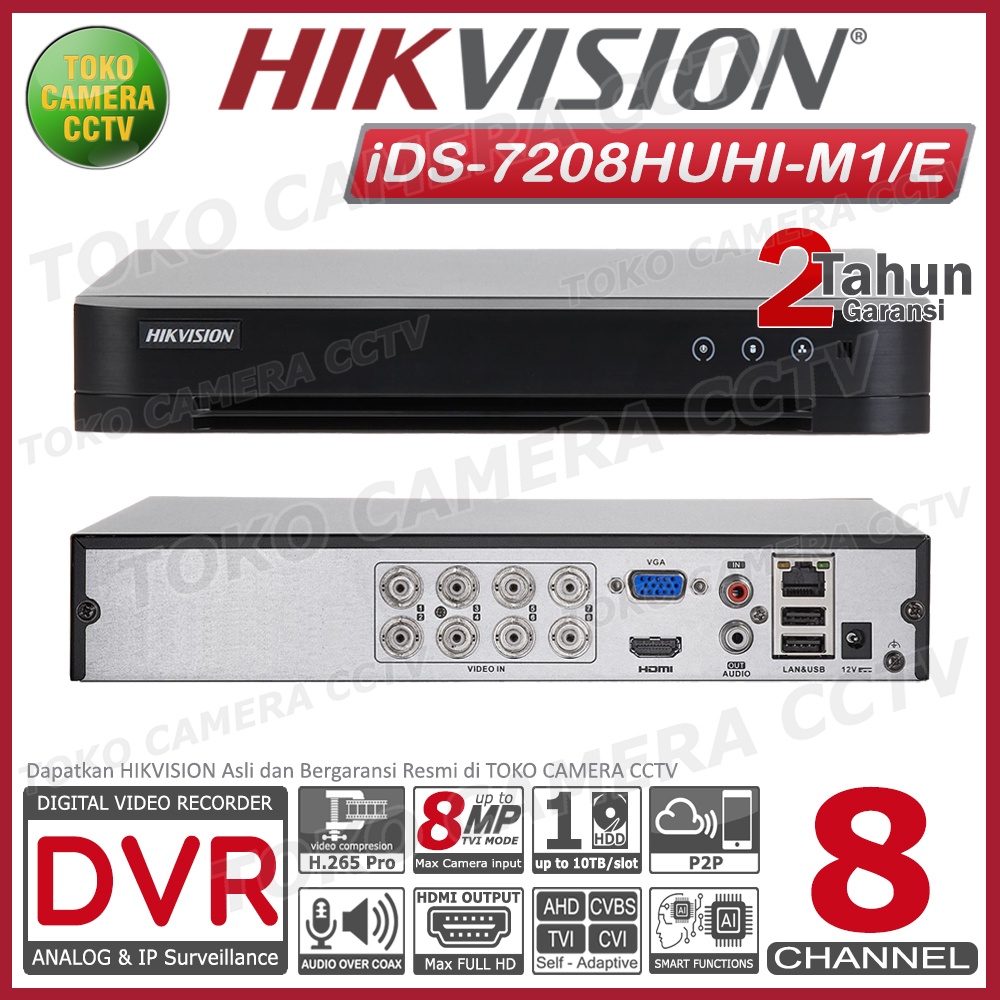 PAKET CCTV HIKVISION 5MP 3K COLORVU AUDIO 8 CHANNEL 7 KAMERA