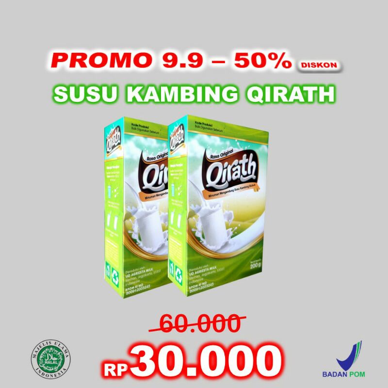 EXP SEPTEMBER-Qirath Susu Kambing Etawa Pelega Asma Sesak Nafas Penghilang Nyeri Sendi Otot Lutut Pinggang isi 200gr &amp; terdaftar BPOM