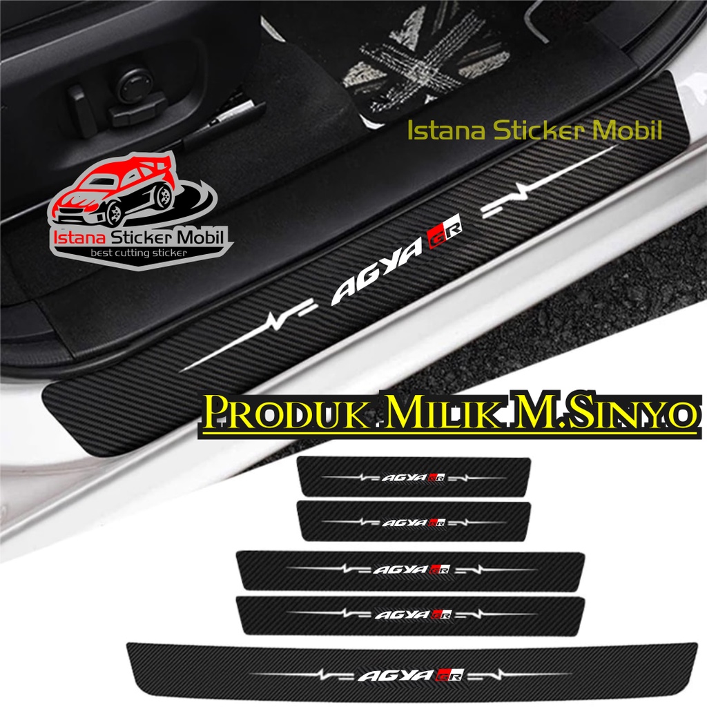 Stiker agya gr stiker pengaman mobil Toyota Agya sticker carbon fiber sill plate mobil toyota agya g