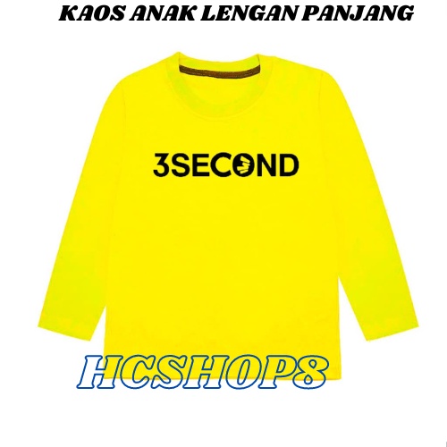 Kaos Anak Lengan Panjang Logo scon Unisex Cowok Cewek Usia 2-16th
