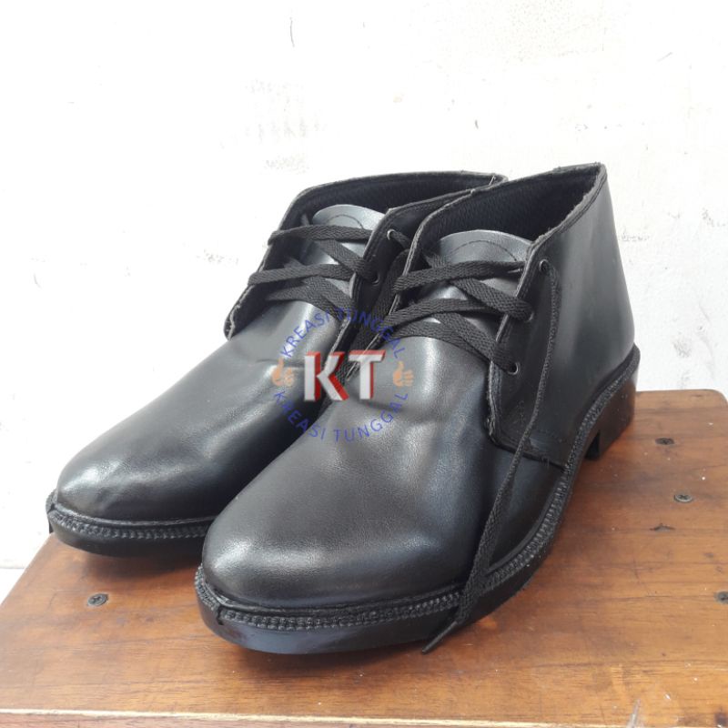 sepatu PDH TNI AD hitam dov/sepatu standar tni badan pembekalan molding tali