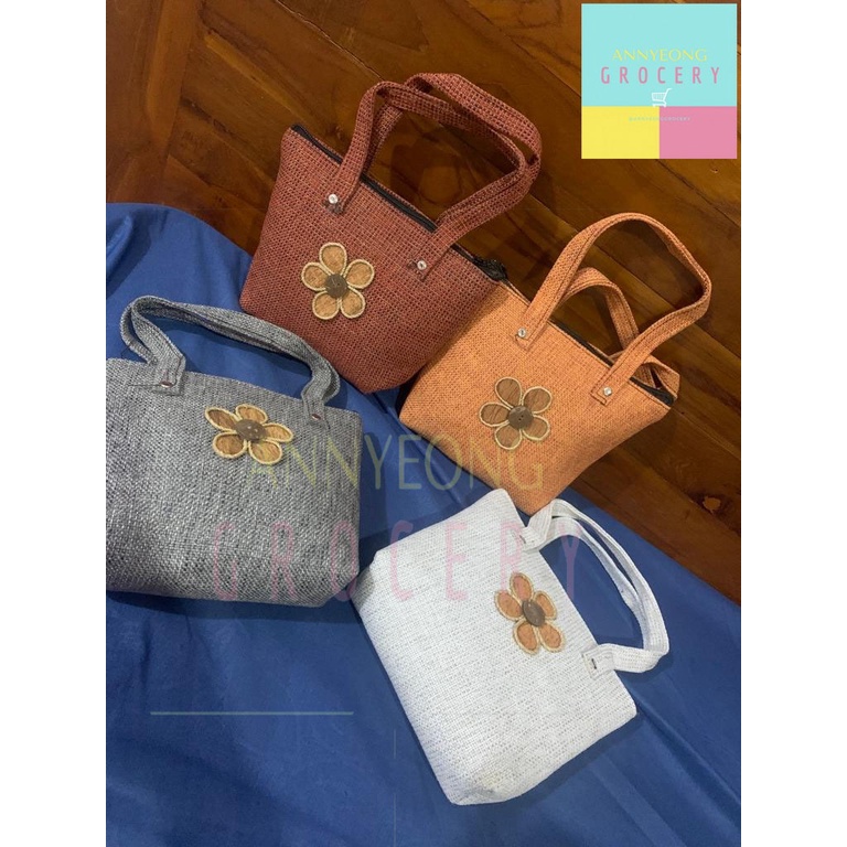 TAS TENTENG MOTIF RAJUT TAS MINI TENTENG BUNGA KECIL TAS BATIK POLOS KECIL