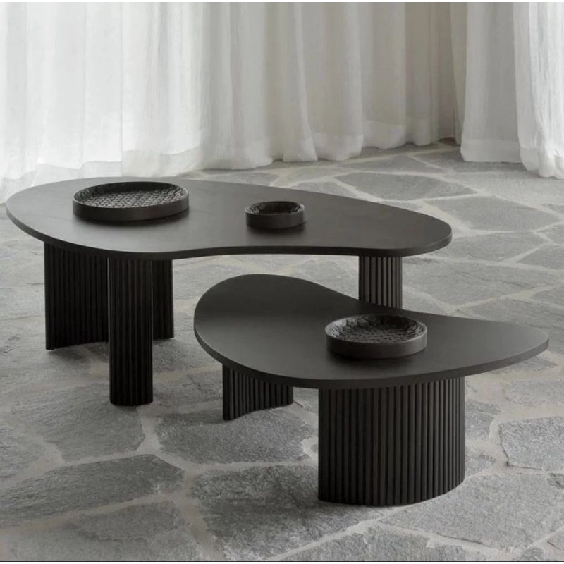 Coffee table minimalis kayu jati hitam