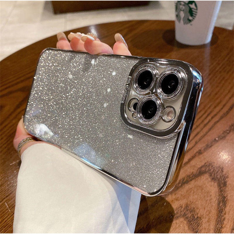 Soft Case Transparan Motif Glitter Untuk iPhone 11 Pro Max Xs Max Xr X 8 7Plus