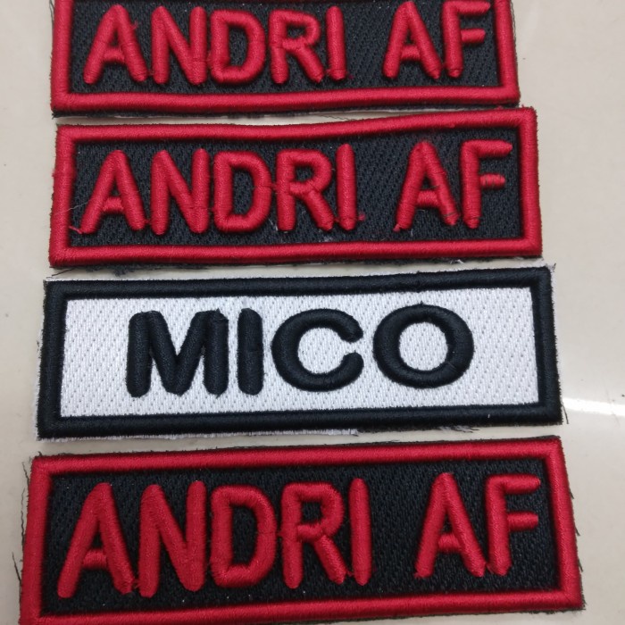 Patch Bordir Nama Timbul Custom Satuan