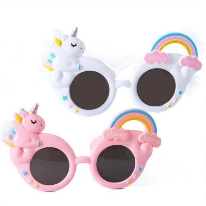 Medan Termurah KD009 Kuda Poni Sun Glasses Fashion import Kacamata Anak Unicorn Rainbow