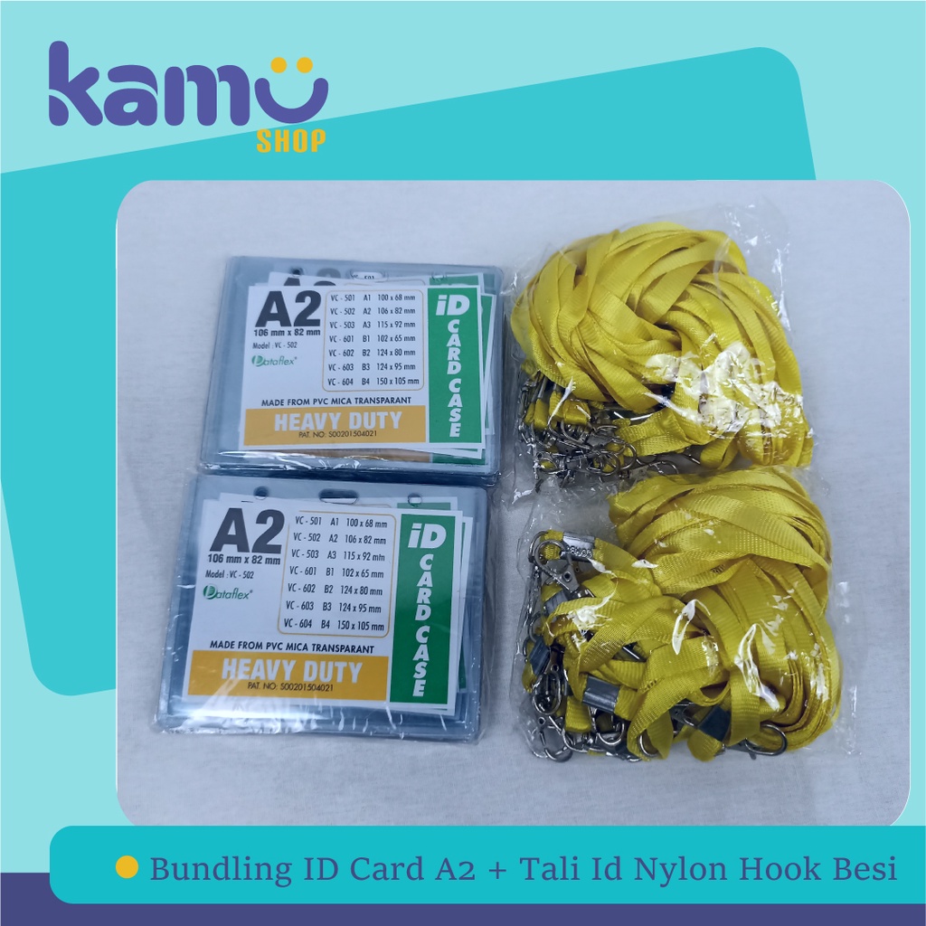 

BUNDLING 40 PCS ID CARD A2 + 40 PCS Tali ID Nylon Hook Besi ( NYLK )